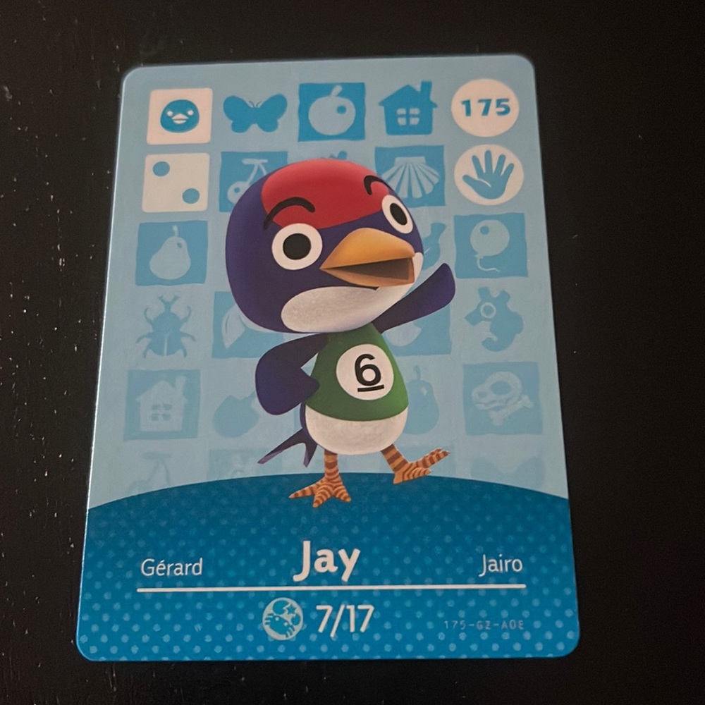 Animal Crossing Amiibo card #175 Jay